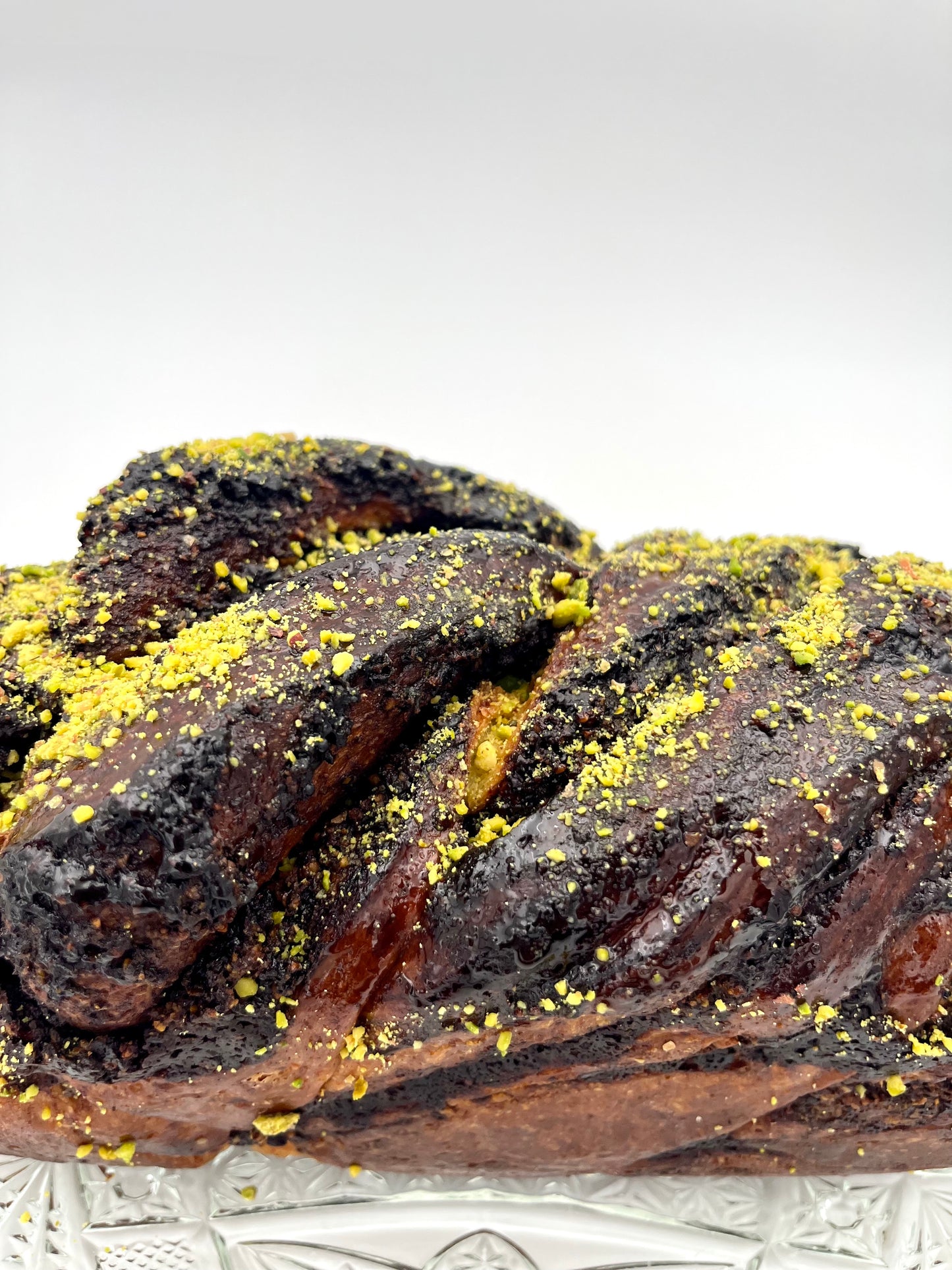 Babka cu fistic si crema de ciocolata