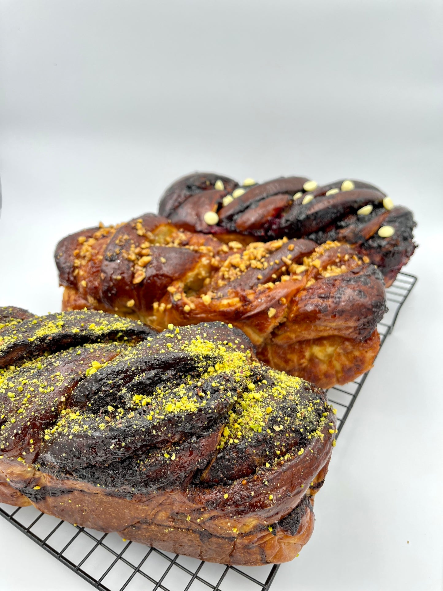 Babka cu fistic si crema de ciocolata